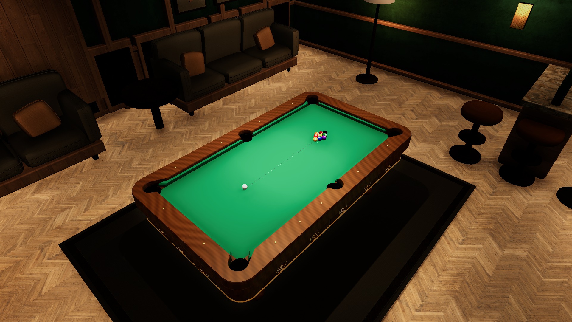 Warm wood interior of the Legacy Club